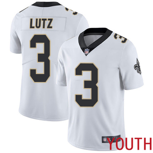 New Orleans Saints Limited White Youth Wil Lutz Road Jersey NFL Football 3 Vapor Untouchable Jersey
